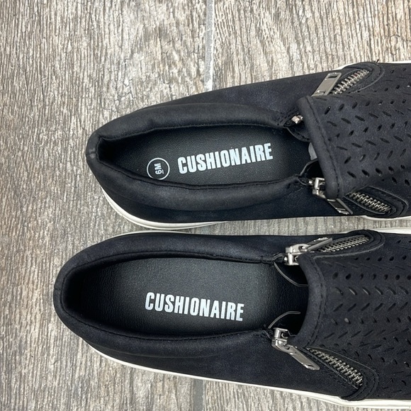 Cushionaire Black Laser-Cut Detail Slip On Sneakers - Picture 4 of 4